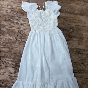 Entro Ivory Crochet Casual Dress
